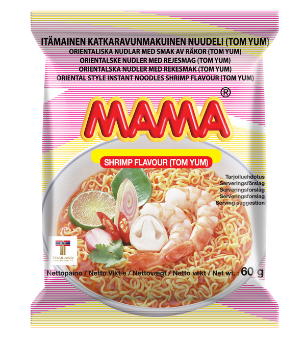 MAMA Idamaised Tom Yum krevetimaitselised nuudlid 60g (22 tk)