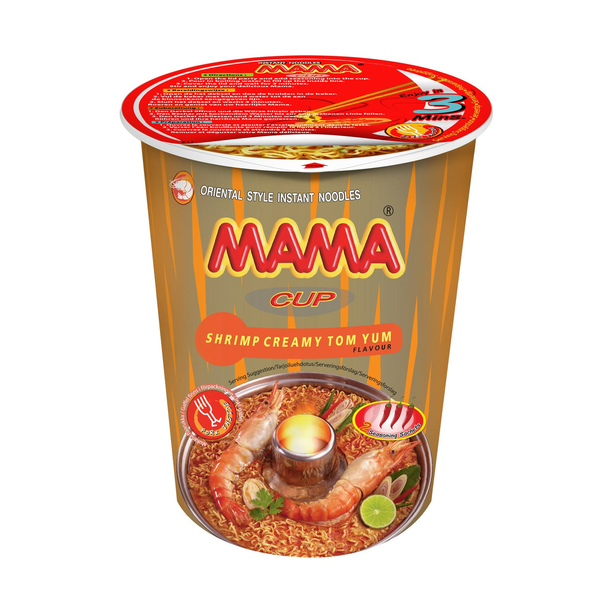 MAMA topsis Idamaised kreemjad Tom Yum krevetimaitselised nuudlid (8 tk)